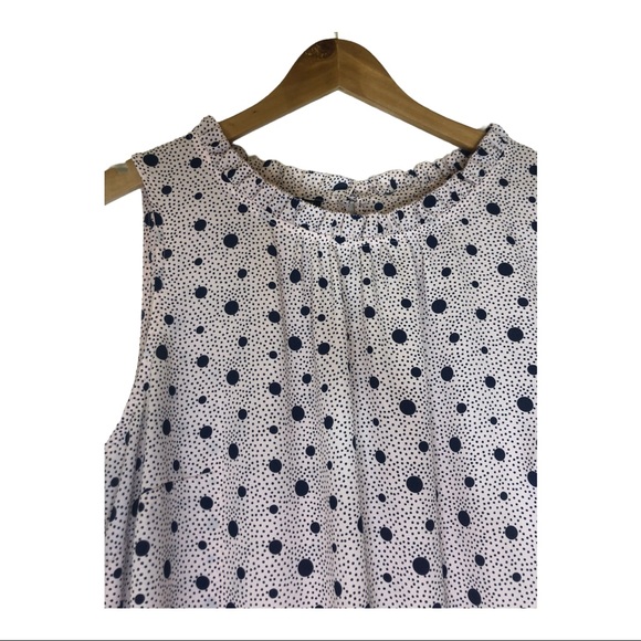 SOLD EUC Talbots Pink W/ Navy Blue Polka Dots Shell Top - Picture 4 of 7